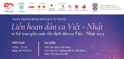 Liên hoan Dân ca Việt – Nhật và Lễ trao giải cuộc thi dịch dân ca Việt – Nhật 2023