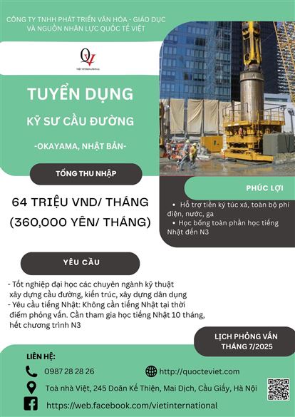 Kỹ sư cầu đường tại Nhật Bản